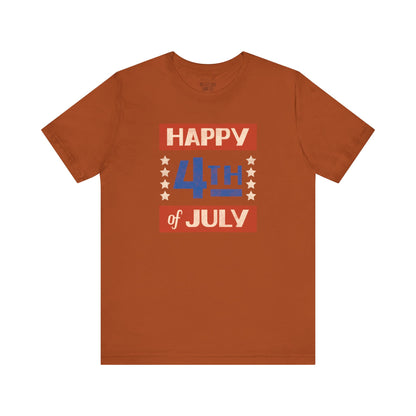 Happy 4th / Land of the Free Tee – Dual-Sided Print – Unisex Bella + Canvas Jersey T-Shirt