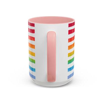 🌈 Bold Rainbow Stripes Pride Mug | 11oz/15oz | Purple Accent