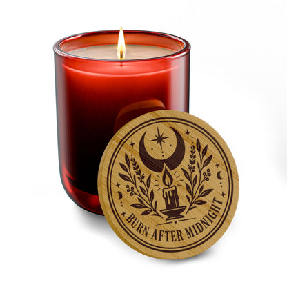 Burn After Midnight Engraved Scented Soy Candle Frosted Glass (14 oz)
