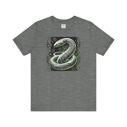 Cyber Snake Unisex Short Sleeve Tee - Futuristic Design for Tech Enthusiasts