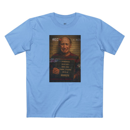 🔥 Freddy Mugshot Tee – Retro Slasher Horrorcore Premium T-Shirt (Unisex)