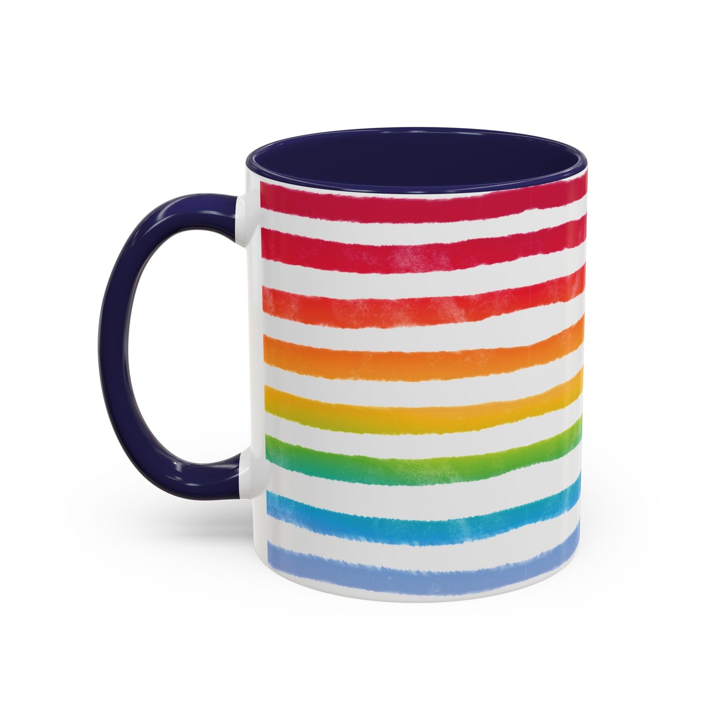 🌈 Bold Rainbow Stripes Pride Mug | 11oz/15oz | Purple Accent