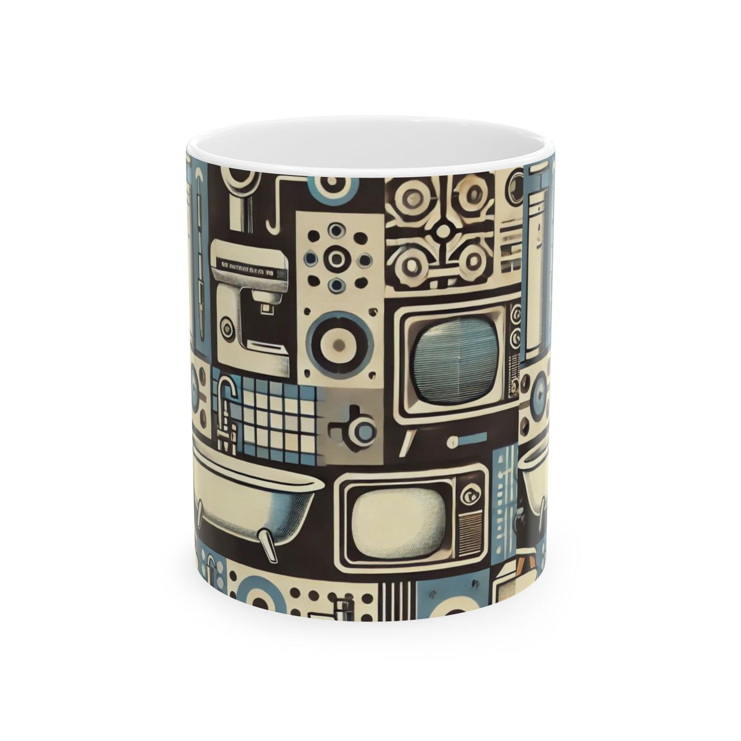 🎨 Minimalist Abstract Retro Revival Custom Coffee Mug – High Quality Gloss Finish – 11oz & 15oz