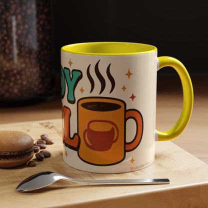 Study Fuel Color Accent Mug (11oz/15oz) – Retro Teacher/Student Coffee Cup • Back to School • Durable Ceramic
