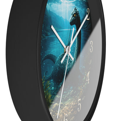Loch Ness Monster Wall Clock – Nautical Mythical Sea Serpent 10" Decor