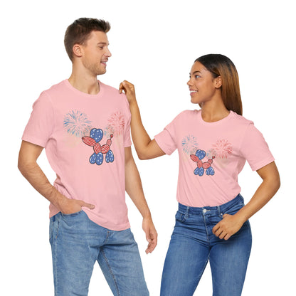 Patriotic Balloon Animal Tee, Fourth of July Shirt, Independence Day Apparel, Fireworks Unisex T-shirt, Bella + Canvas