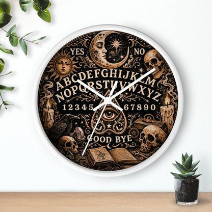 Ouija Board Wall Clock – Gothic Occult Spirit Board 10" Decor