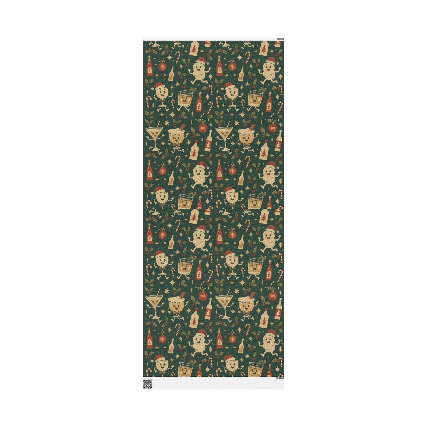 Vintage Holiday Drinks – Luxury Wrapping Paper, Retro Bar-Cart Gift Wrap, 30" Roll (Matte/Gloss)