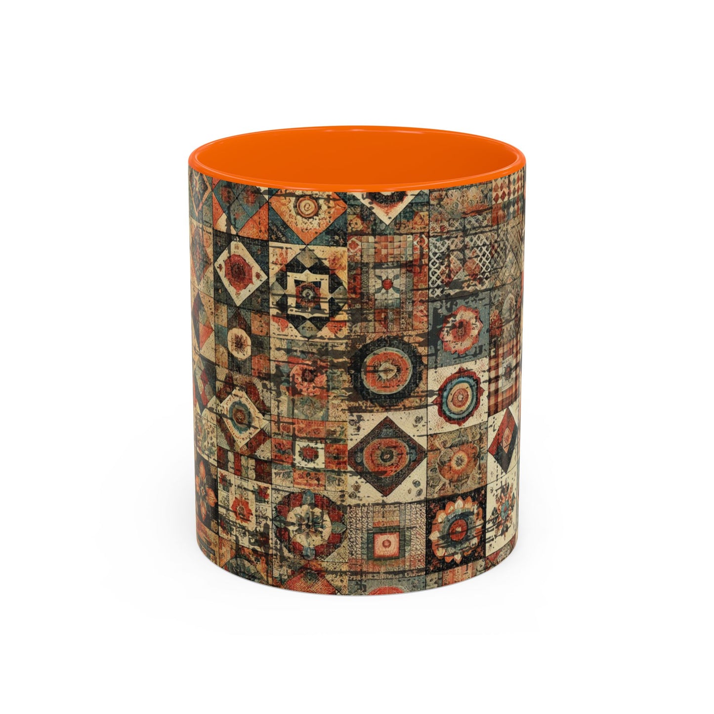 Boho Patchwork Quilt Mug | Vintage Accent Coffee Mug (11oz/15oz)