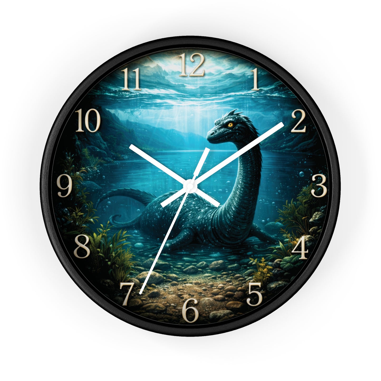 Loch Ness Monster Wall Clock – Nautical Mythical Sea Serpent 10" Decor