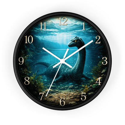 Loch Ness Monster Wall Clock – Nautical Mythical Sea Serpent 10" Decor