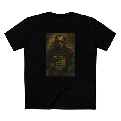 Jason Voorhees Horror Mugshot Tee – Premium AS Colour 5001 Shirt