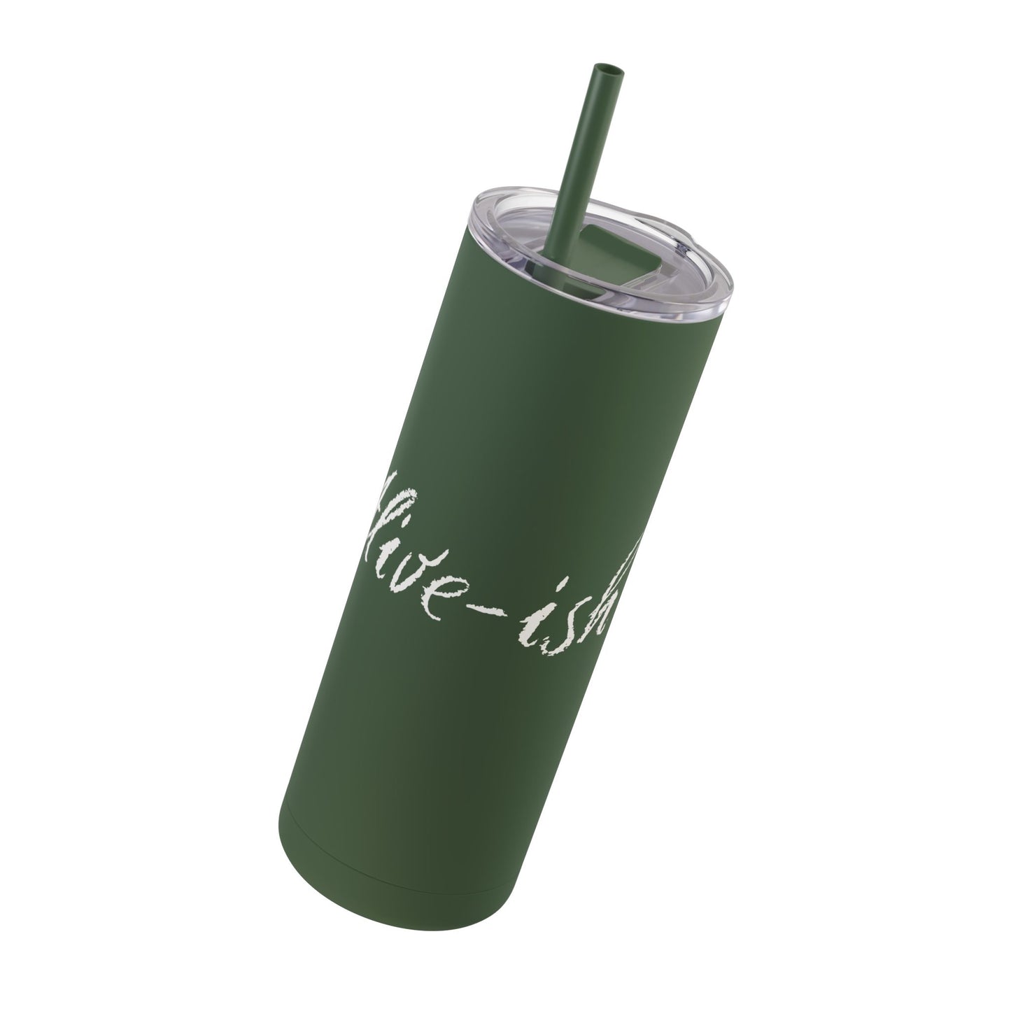 “Alive-ish” Matte Tumbler – 20oz Maars Skinny Tumbler with Straw | Chalk Script Hydration Statement