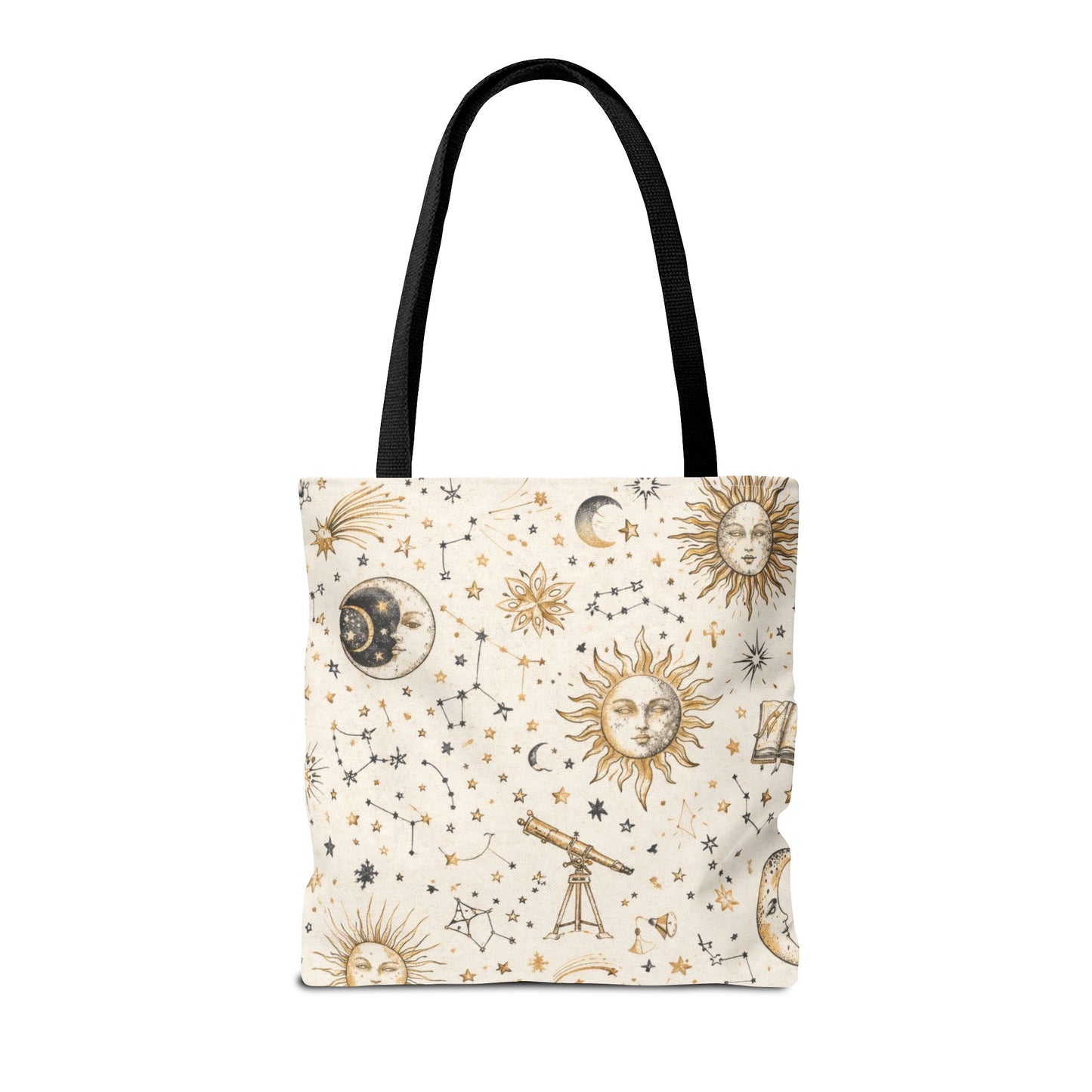 Celestial Sun & Moon Canvas Tote Bag