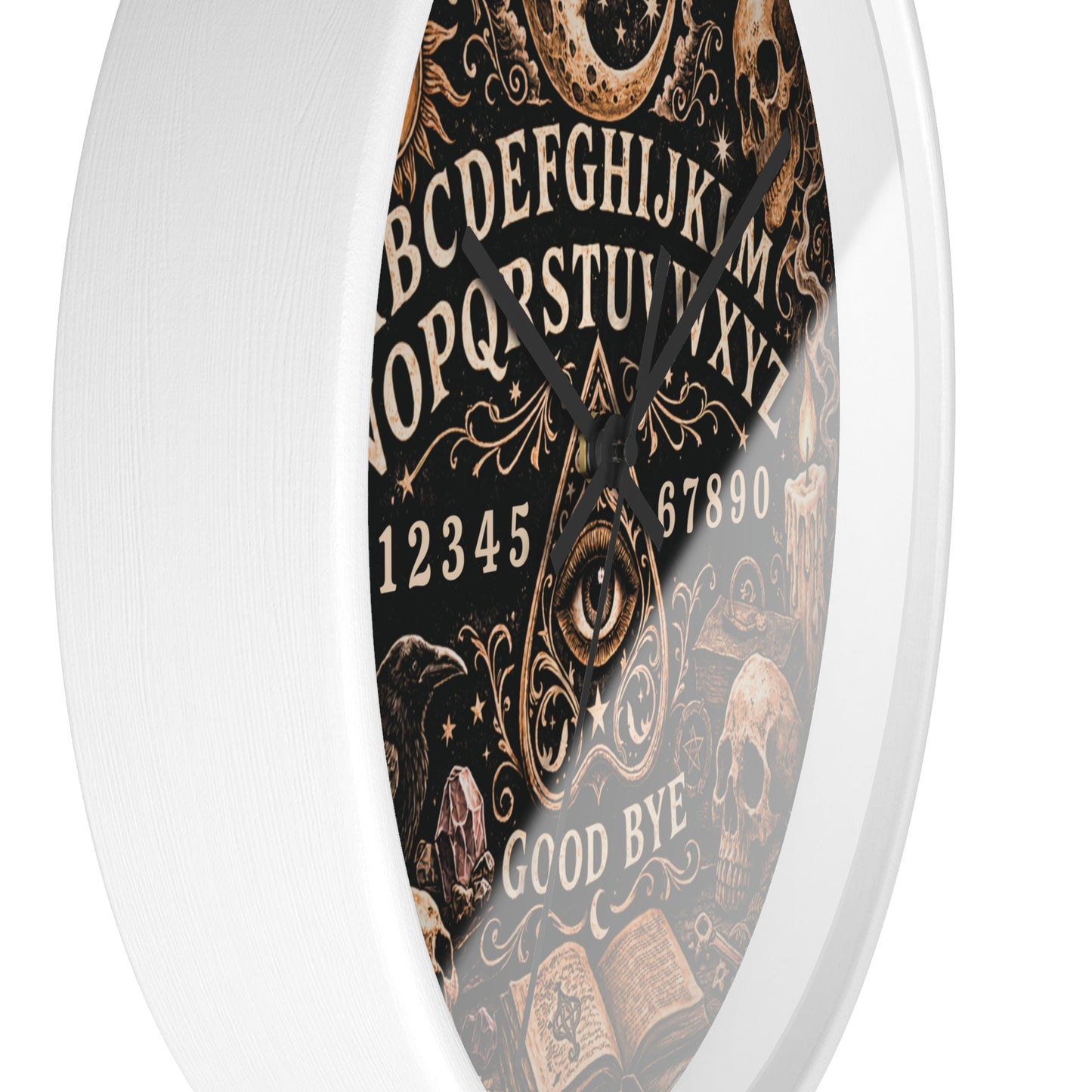Ouija Board Wall Clock – Gothic Occult Spirit Board 10" Decor