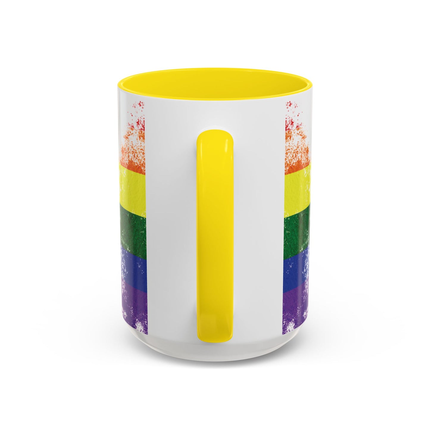 Handprint Heart Pride Mug | Rainbow Splash Ceramic Cup | 11oz & 15oz