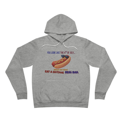 You Look Like the 4th of July – Funny Hot Dog Hoodie, Patriotic Meme Apparel, Soft Bella+Canvas 3719
