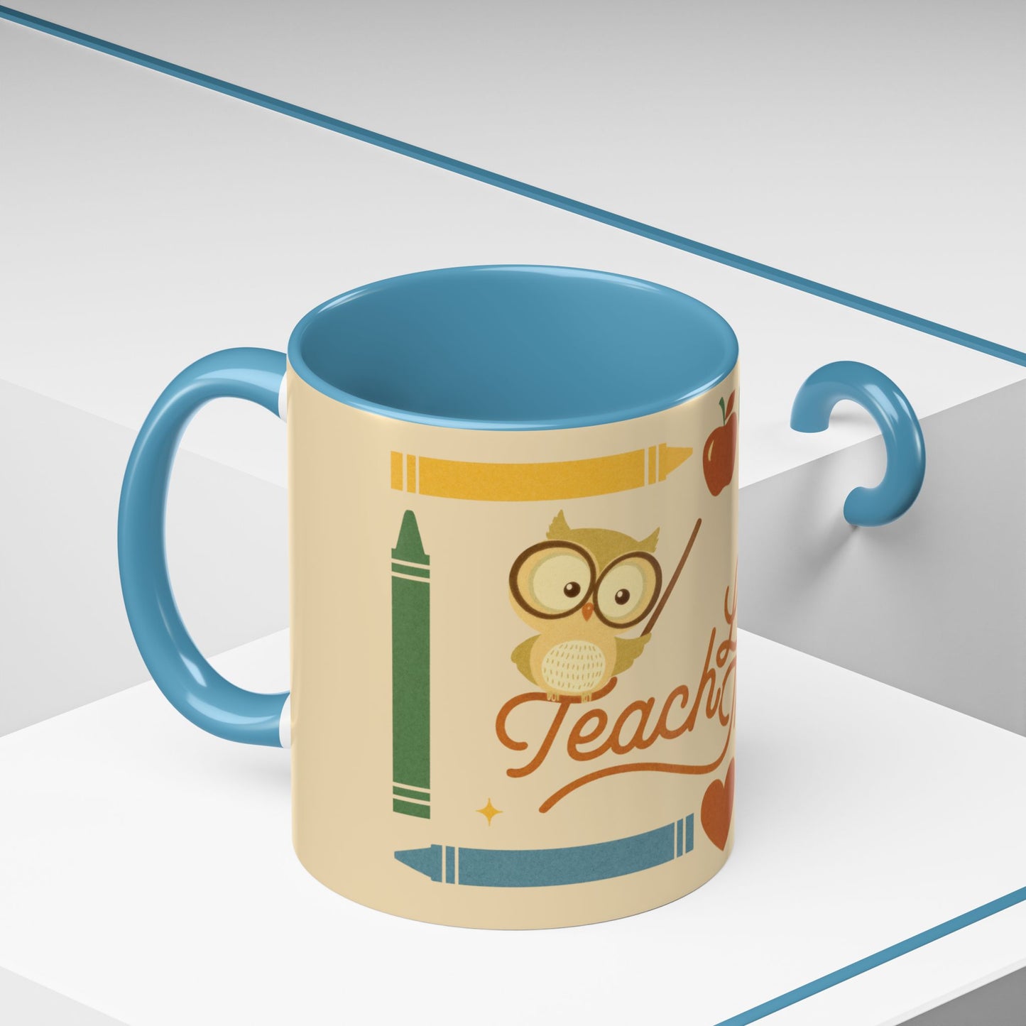 Teach Love Inspire Color Accent Mug (11oz/15oz) – Teacher Gift • Back to School • Durable Ceramic, Dishwasher & Microwave Safe