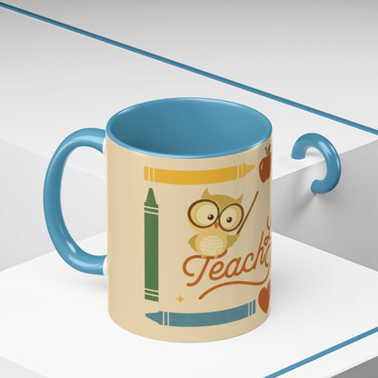 Teach Love Inspire Color Accent Mug (11oz/15oz) – Teacher Gift • Back to School • Durable Ceramic, Dishwasher & Microwave Safe