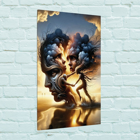 The Insatiable Lovers – Surreal Fantasy Canvas Wall Art | Premium Stretched Print