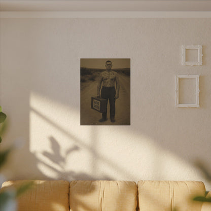 The Tattooed Man – Matte Canvas Print (Gallery-Wrapped) 0.75" – Vintage Circus-Inspired Canvas Wall Art