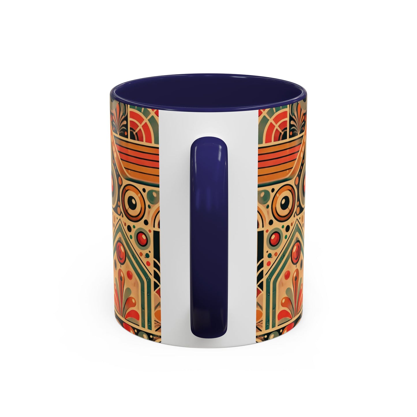 🌿 Retro Boho Accent Coffee Mug | 11oz & 15oz Ceramic Cup | Custom Colors Available