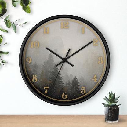 Fog & Pines Minimalist Forest 10" Wall Clock