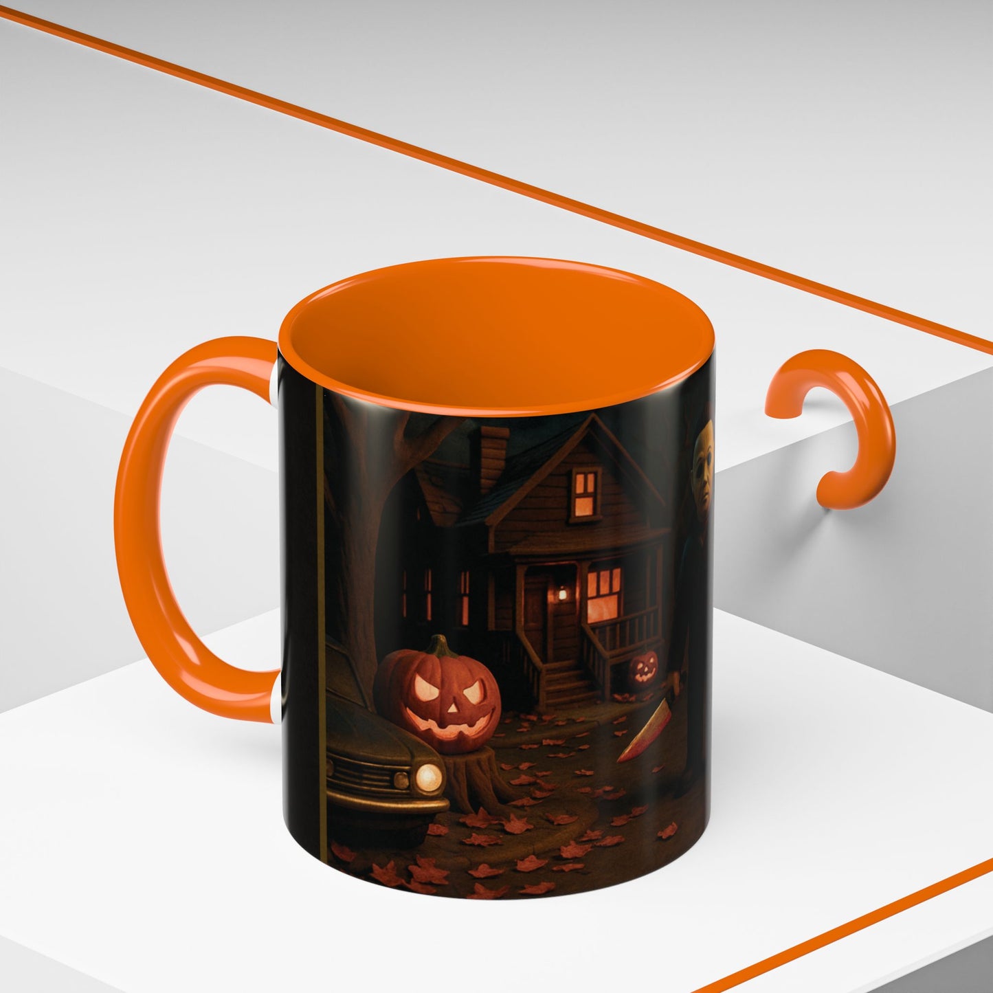 Clay-Style Slasher Halloween Night Mug | Accent Coffee Mug (11oz/15oz)