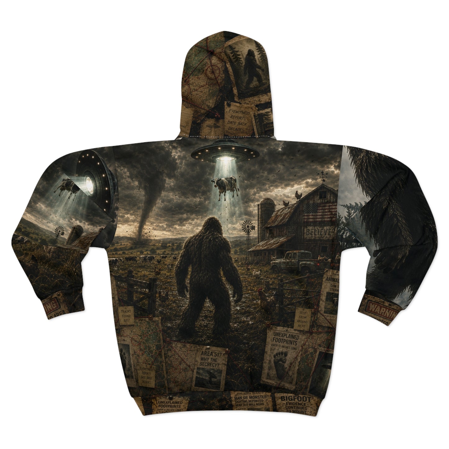 Bigfoot Encounter All Over Print Zip Hoodie