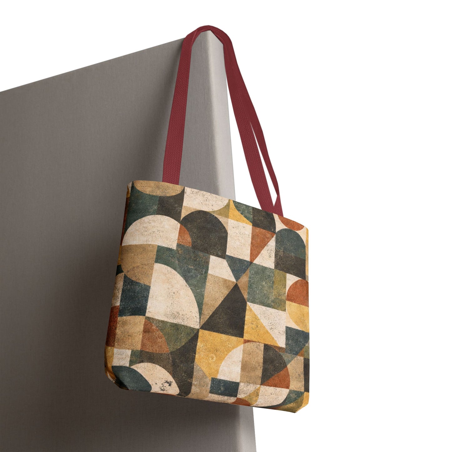 Mid-Century Geometric Canvas Tote Bag
