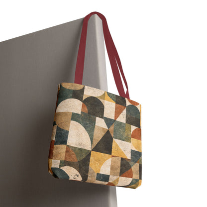Mid-Century Geometric Canvas Tote Bag