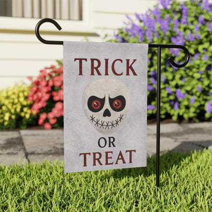 Trick or Treat Flag – Skull Halloween Garden Banner & House Flag | Boutique Spooky Porch Décor