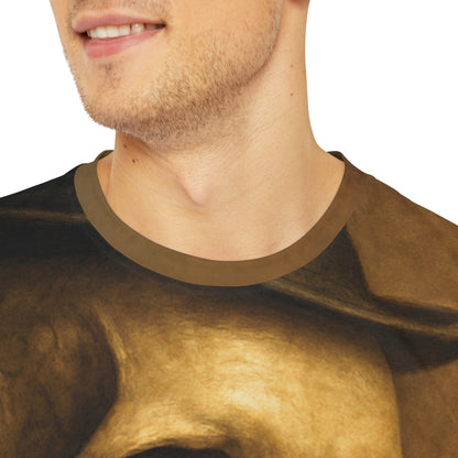Skeleton Sleuth – Gothic AOP Unisex T-Shirt | Vintage Detective Skull Tee