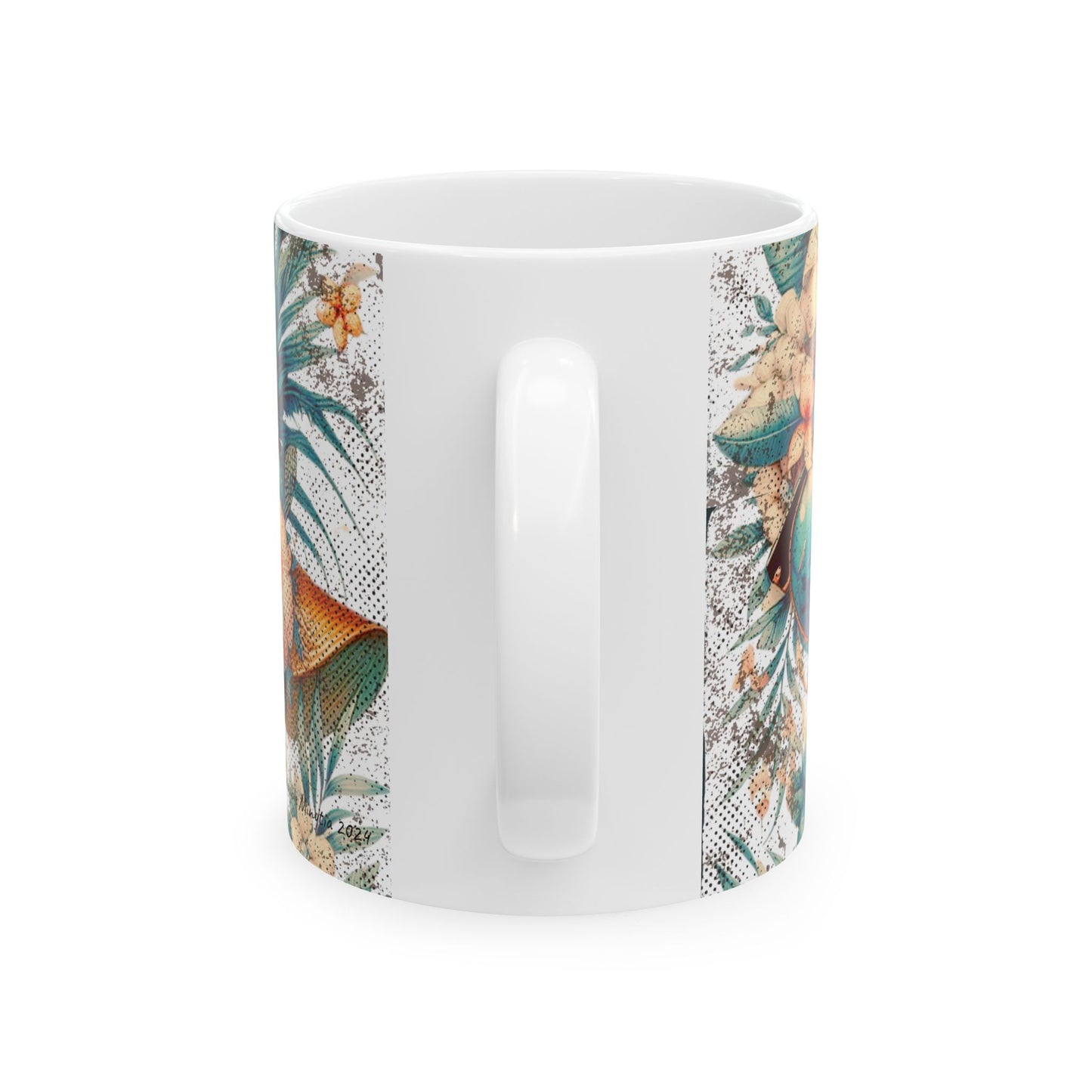 🌞 Ceramic Mug (11oz, 15oz) – Custom Grungy Summertime Graphic