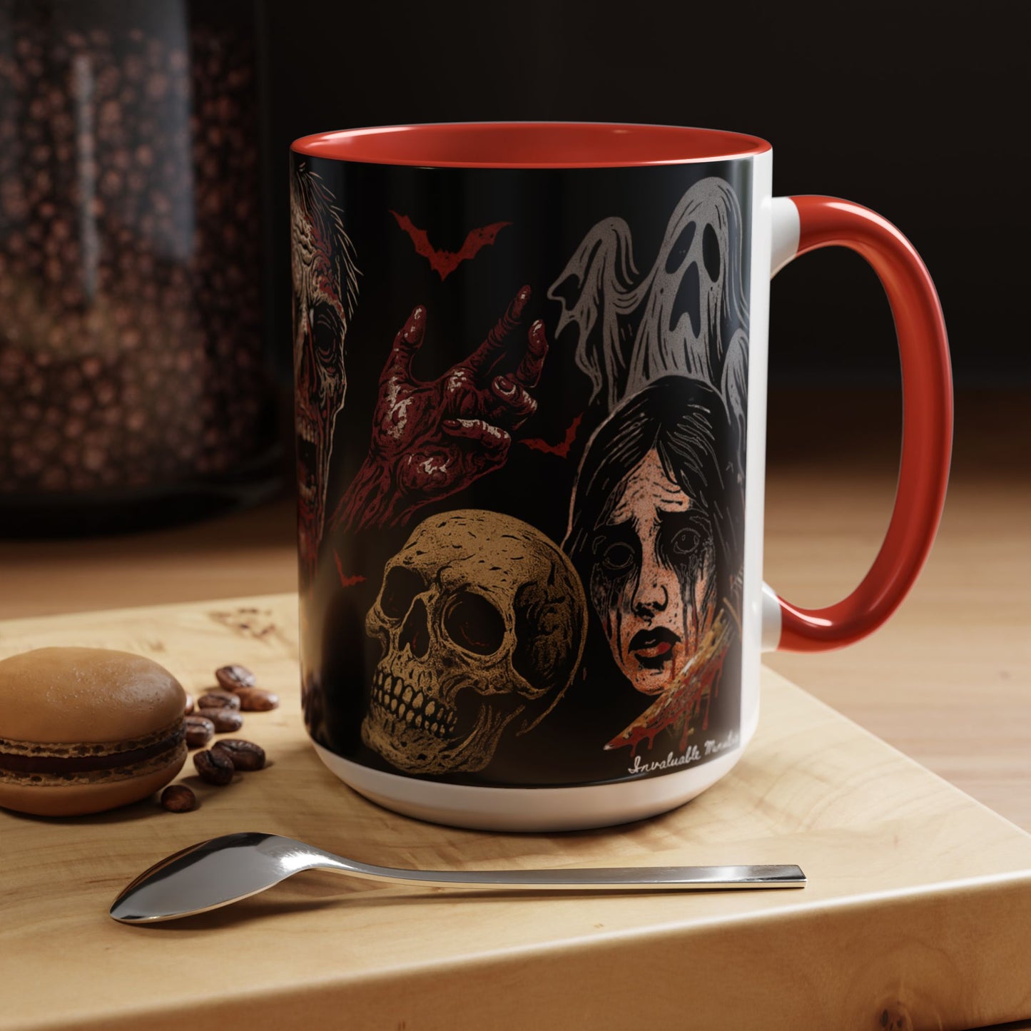 Horror Coffee Mug – Zombie Graveyard Halloween Design – 11oz & 15oz Ceramic – Creepy Goth Kitchen Decor