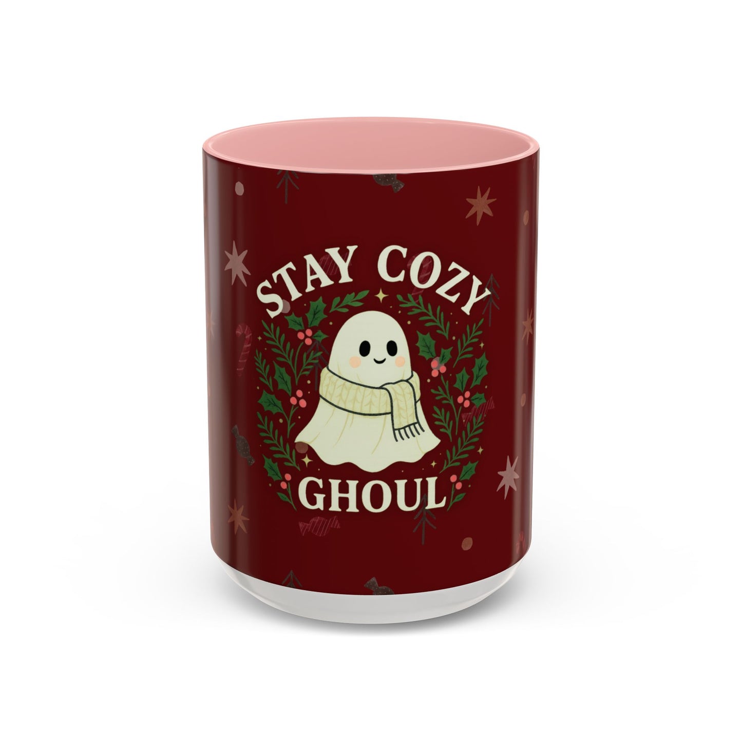Stay Cozy Ghoul Ghost Holiday Coffee Mug – Funny Cute Christmas Accent Mug