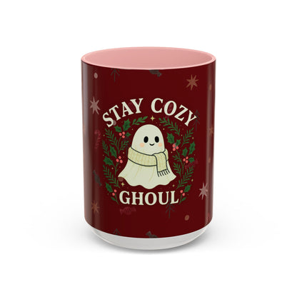 Stay Cozy Ghoul Ghost Holiday Coffee Mug – Funny Cute Christmas Accent Mug