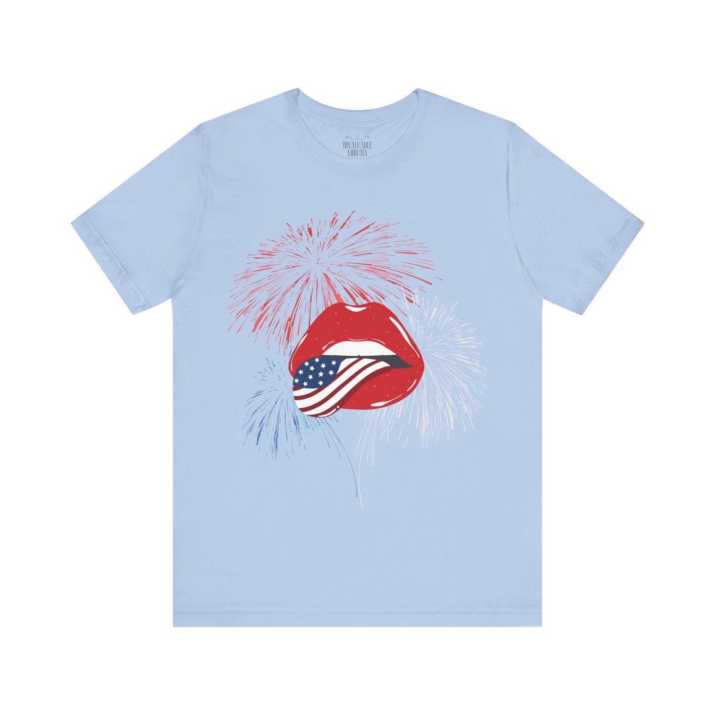American Flag Lips Tee – Unisex Bella + Canvas Jersey Tee - 4th of July