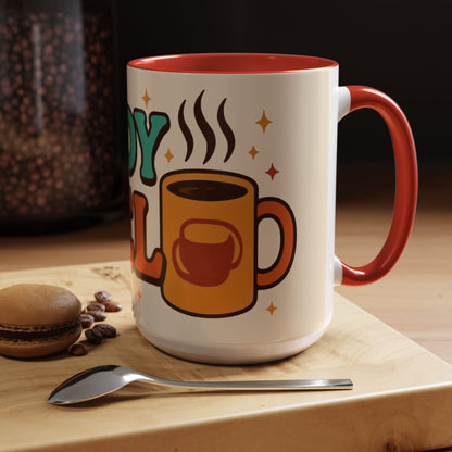 Study Fuel Color Accent Mug (11oz/15oz) – Retro Teacher/Student Coffee Cup • Back to School • Durable Ceramic