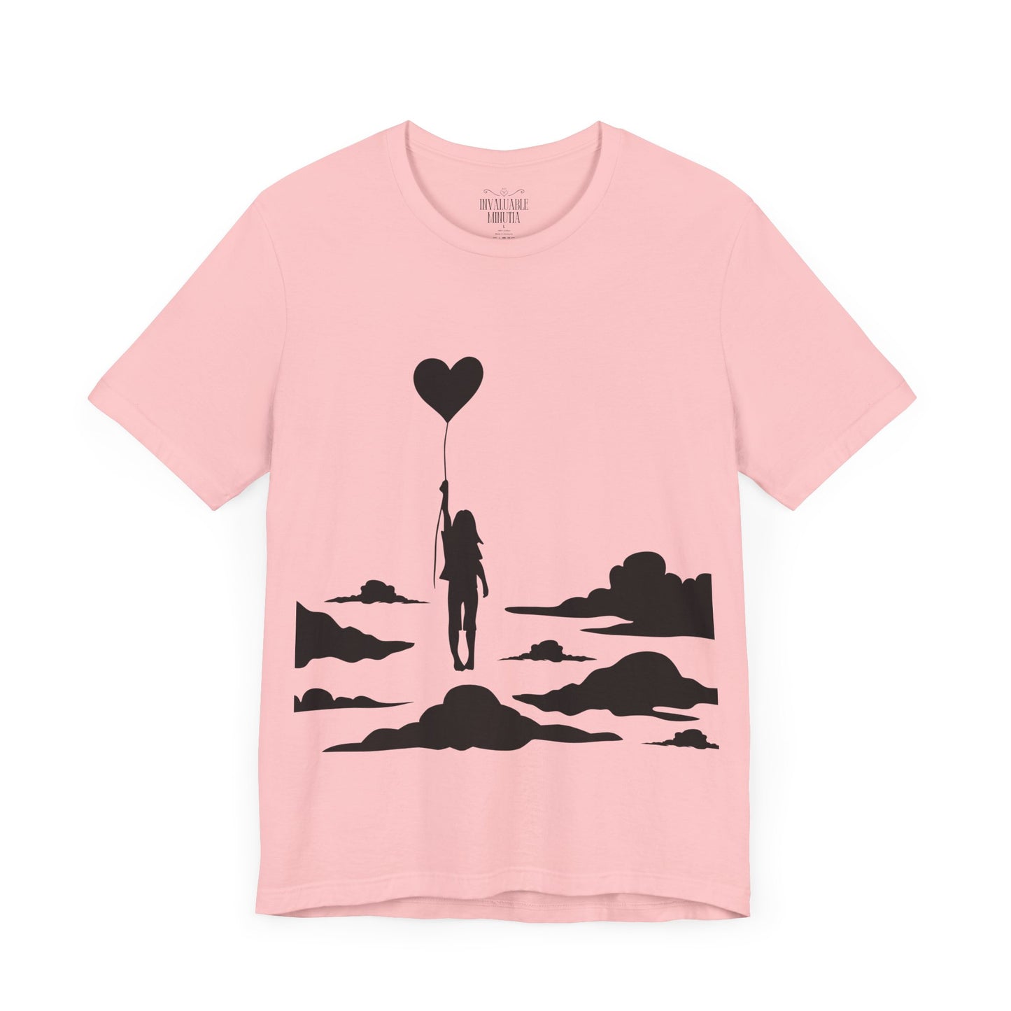 🎈 Up and Away Tee – Heart Balloon Silhouette