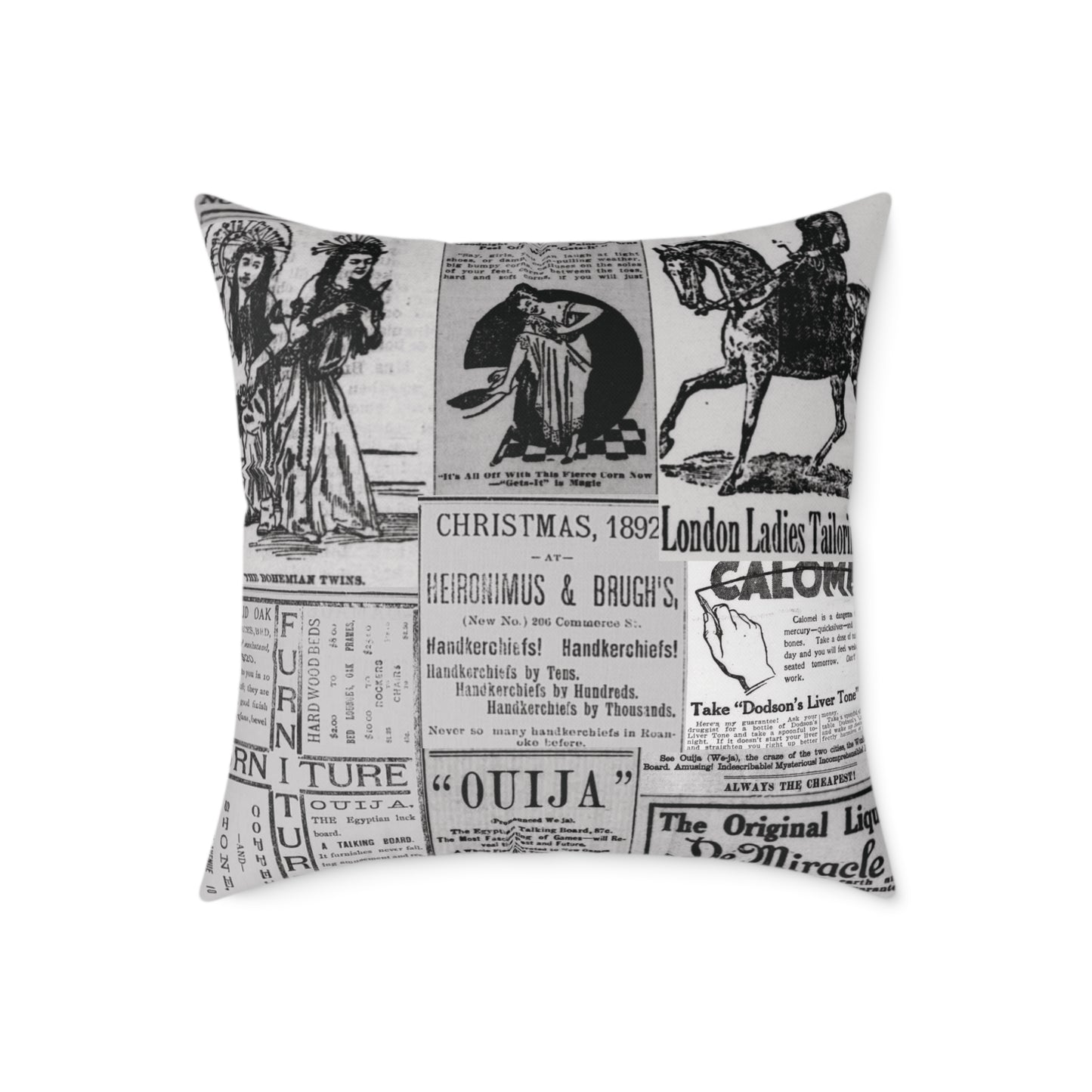 Occult Americana – Vintage Ads Collage Art - CanvasThrow Pillow
