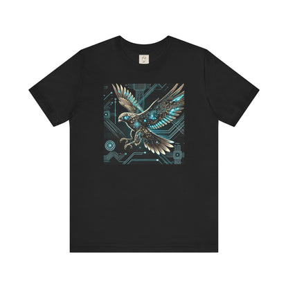 Futuristic Falcon Tech Tee - Unisex Short Sleeve Jersey Shirt - Cyber Falcon