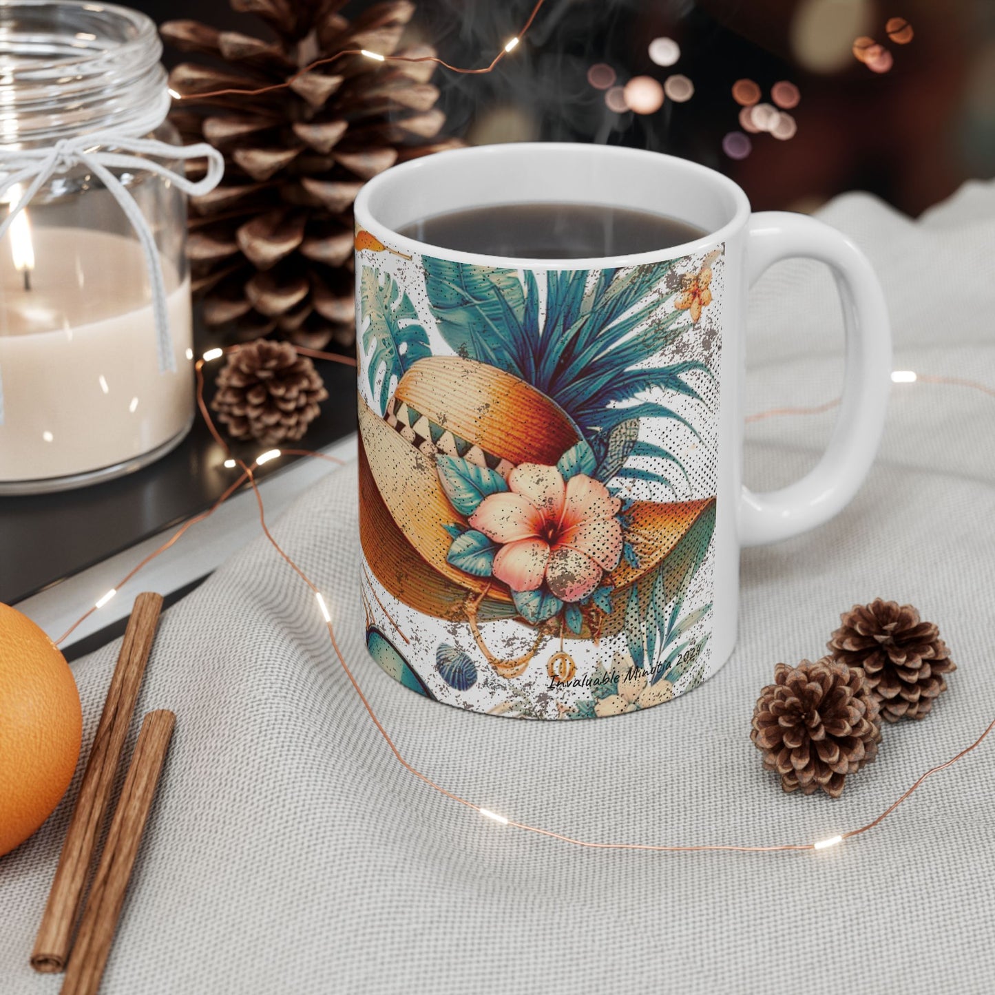 🌞 Ceramic Mug (11oz, 15oz) – Custom Grungy Summertime Graphic