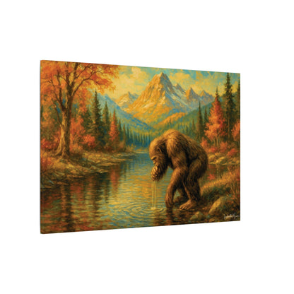 Bigfoot Lake Canvas Print – Autumn Mountain Landscape, Boutique Fine Art Style, Horizontal Nature Wall Art
