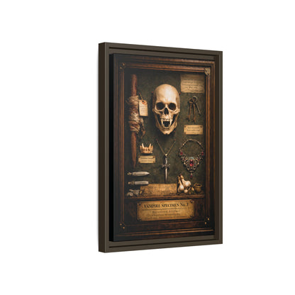Framed Canvas Art – Vampire Specimen No. 3 | Gothic Vampire Wall Decor | Dark Academia Curiosity Cabinet Art