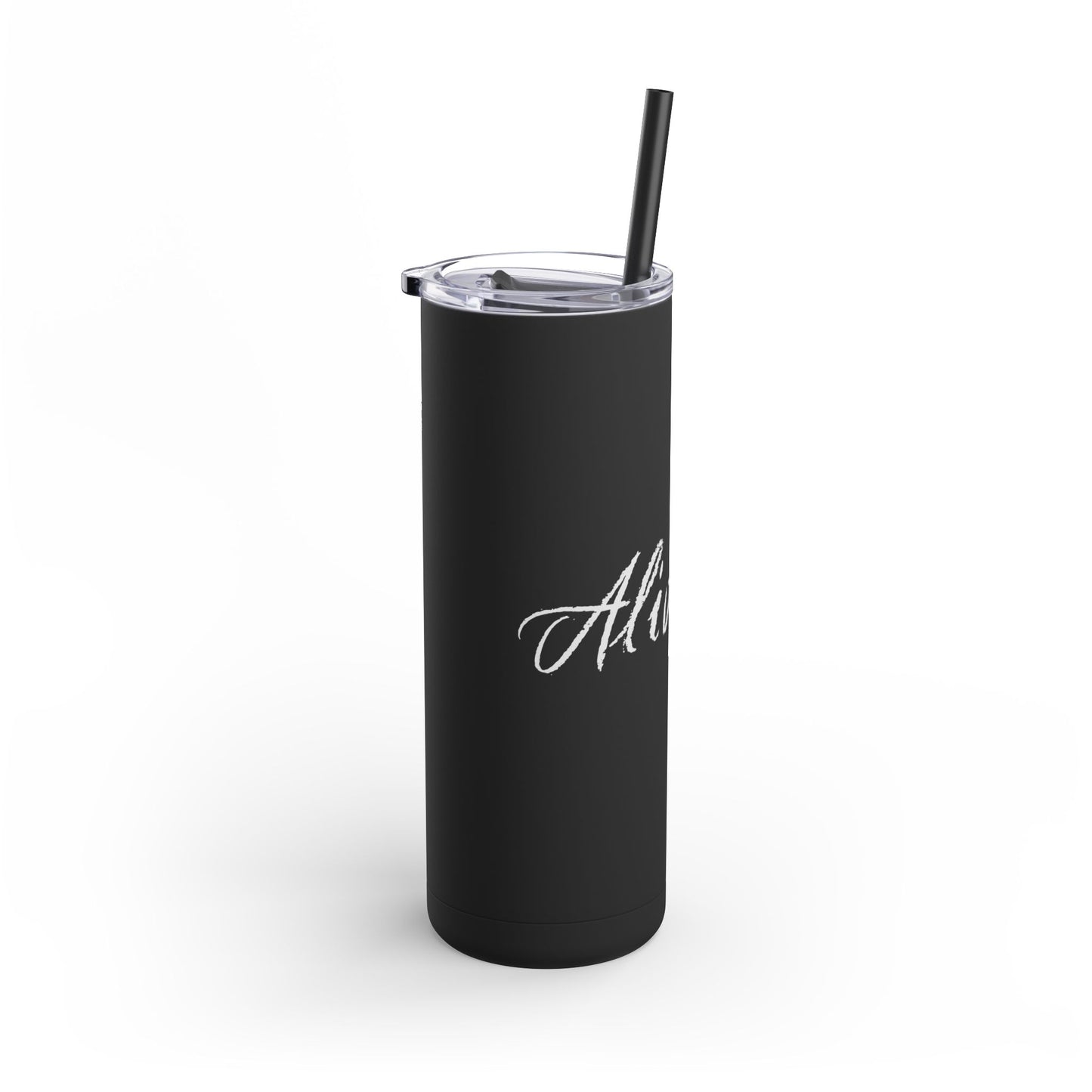 “Alive-ish” Matte Tumbler – 20oz Maars Skinny Tumbler with Straw | Chalk Script Hydration Statement