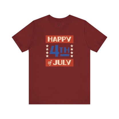 Happy 4th / Land of the Free Tee – Dual-Sided Print – Unisex Bella + Canvas Jersey T-Shirt