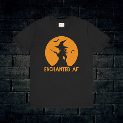 "ENCHANTED AF" Witch Tee | Bella+Canvas 3001 Halloween Unisex T-Shirt
