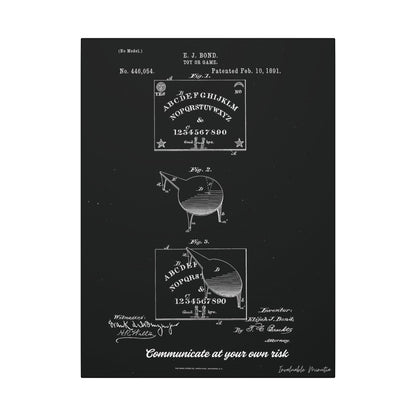 Ouija Board Patent Print (1891) – Gothic Spirit Board Canvas Wall Art