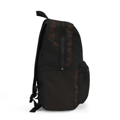 Witchy Autumn Backpack – Premium Black & Orange Fall Witch Hat and Cauldron Design